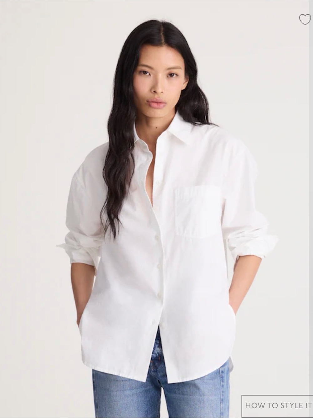 MADEWELL XS The Easy White Poplin Cotton Button Up Shirt NY392 $88